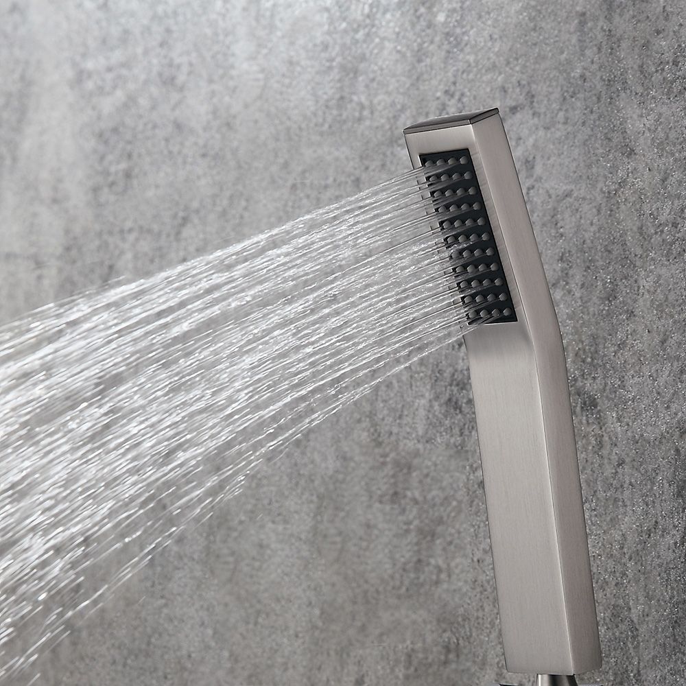 Brushed Nickel Single Function Handheld Shower Rectangular Hand Shower