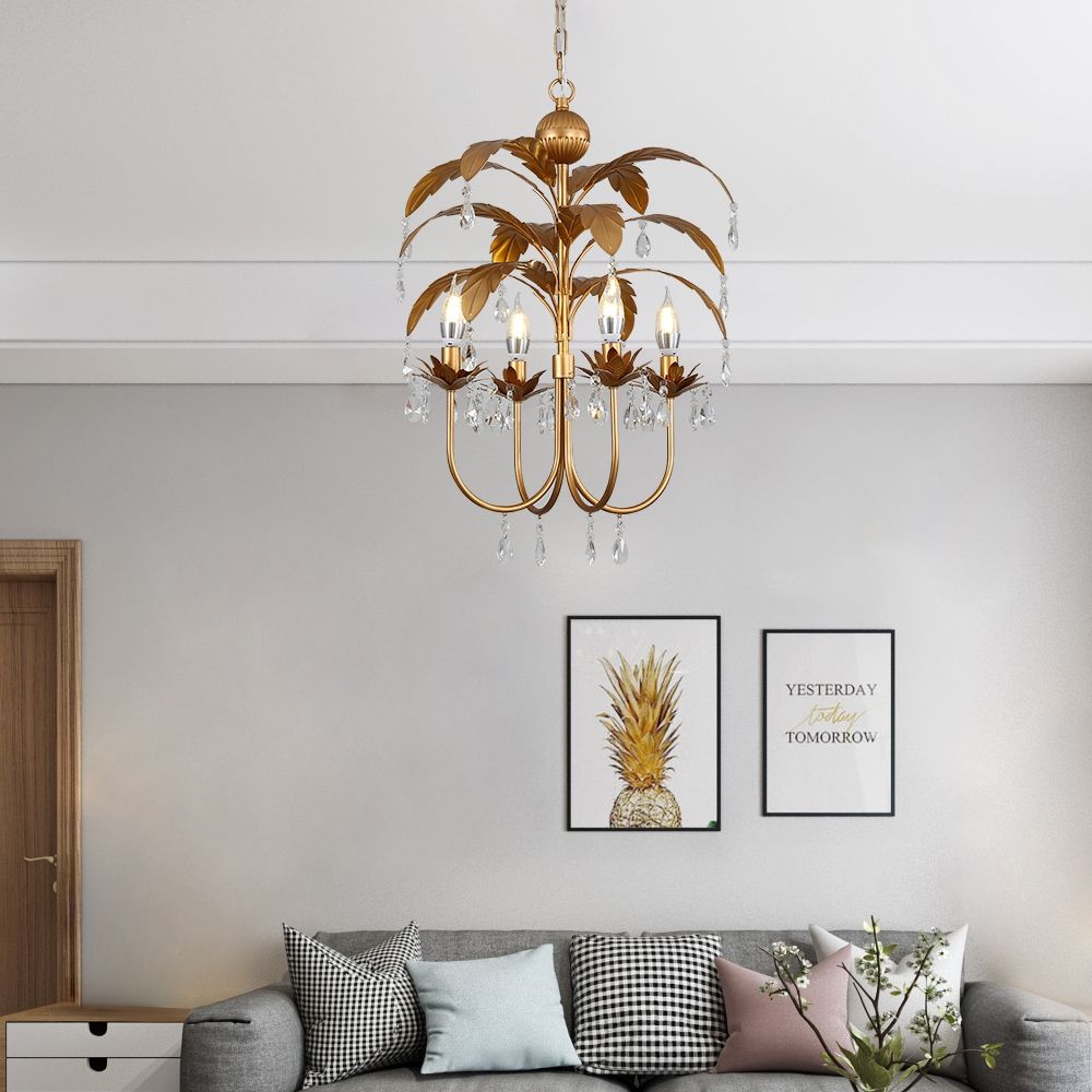 Homemania Pendelleuchte Este - Kronleuchter In Gold/Schwarz, 2x E27, 115 Cm Lang