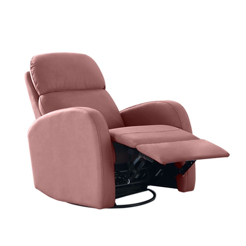 Swivel Modern Gliding Pink Recliner Chair in LeathAire