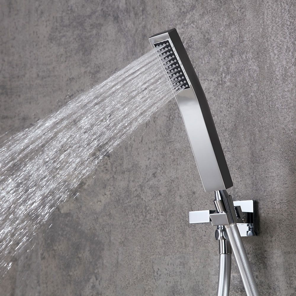 Modern Style 16" Polished Chrome Thermostatic Square Rain Shower System