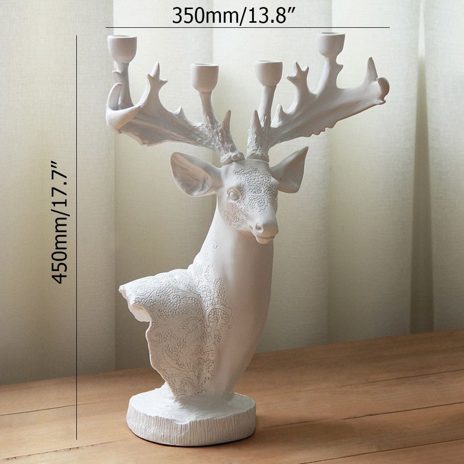 large white resin deer head