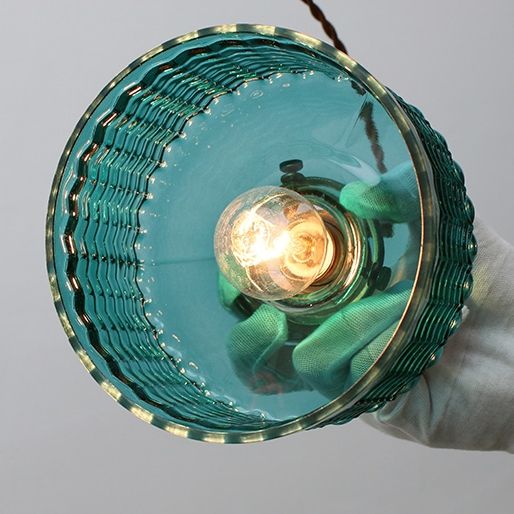 Moderne stilvolle blaue Glas-Pendelleuchte Mini farbige Glas 1-flammige