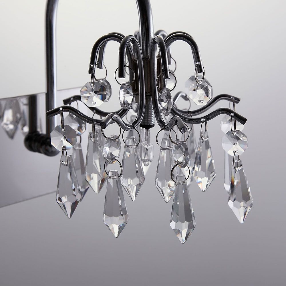 Contemporary Clear Crystal Bath Vanity Light 3Light Wall Lamp Fixture