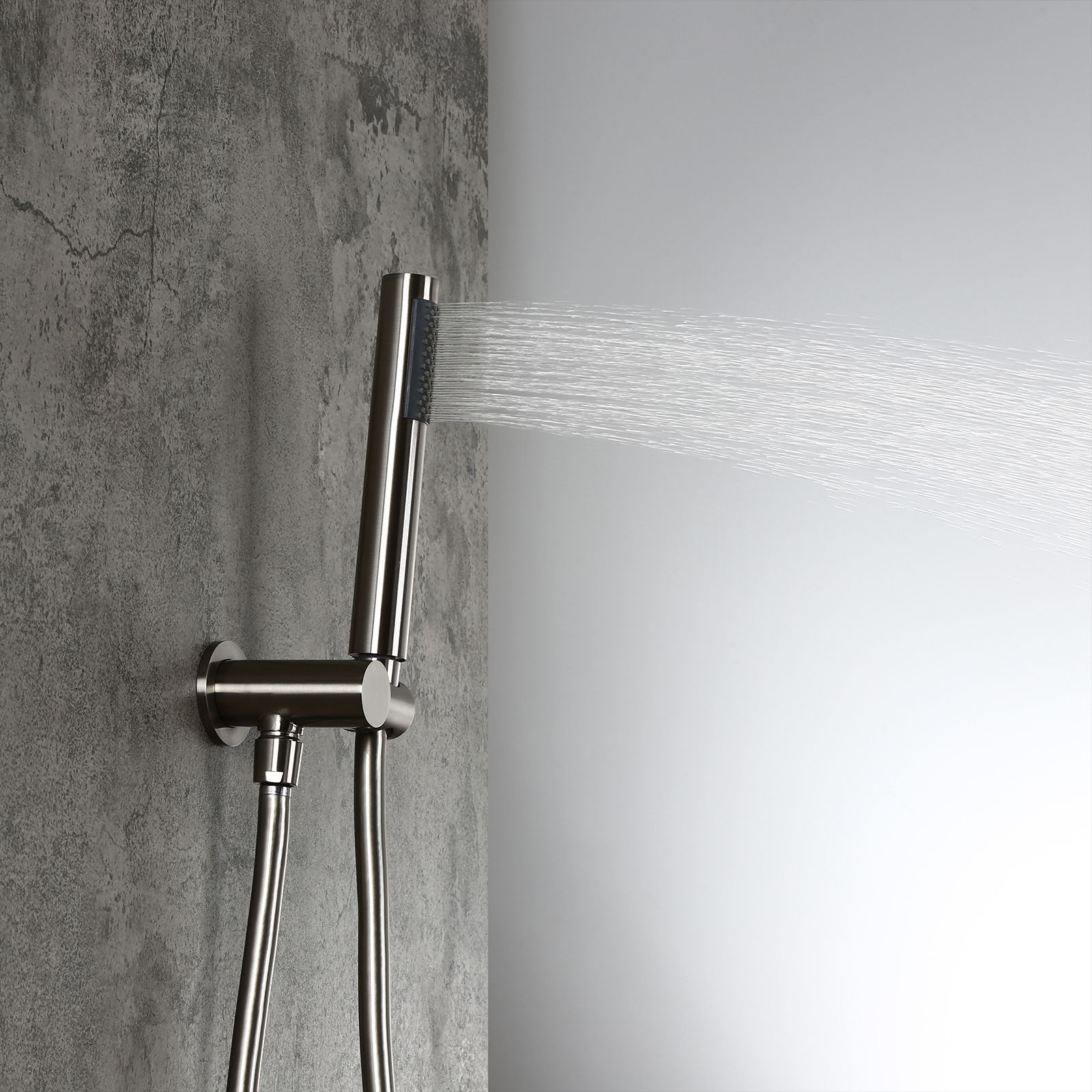 Round Rain Shower Head Shower 12" Combo System with Handheld Shower Brushed Nickel