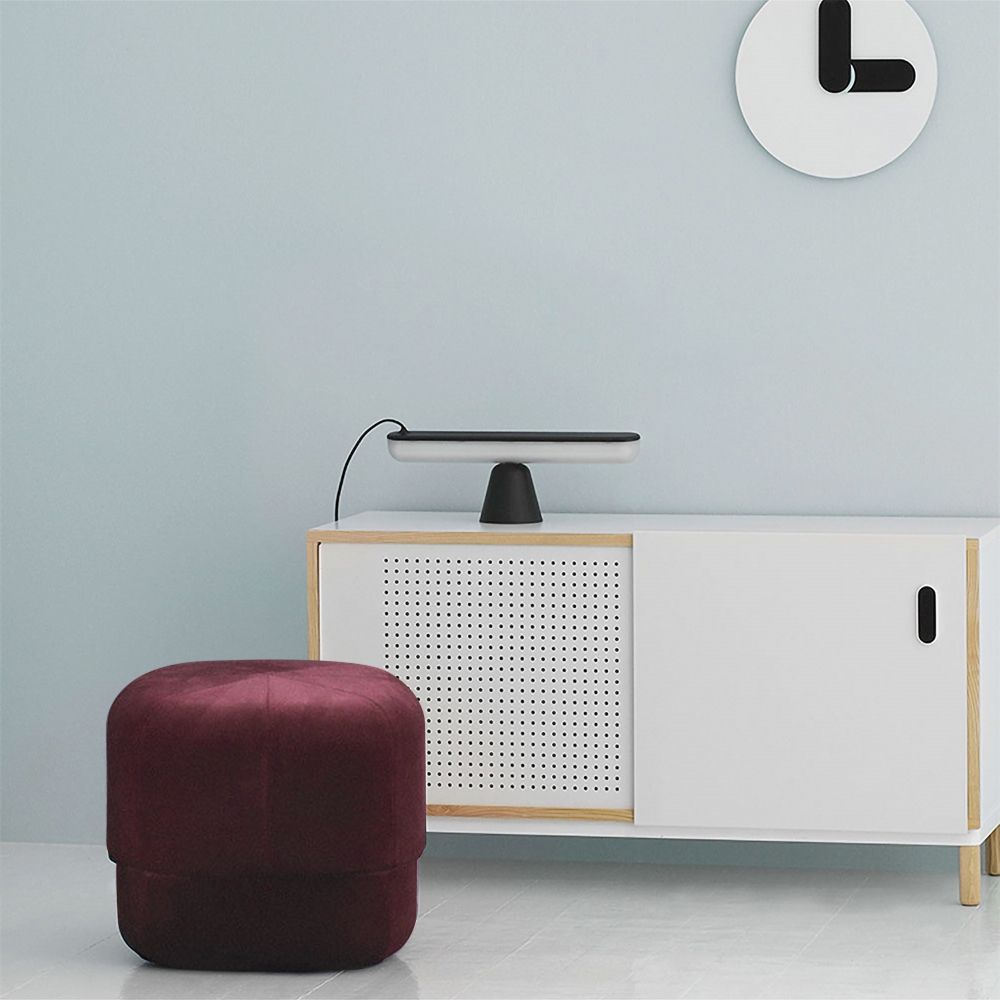 Puf de mesa otomana de espuma otomana redonda de terciopelo azul