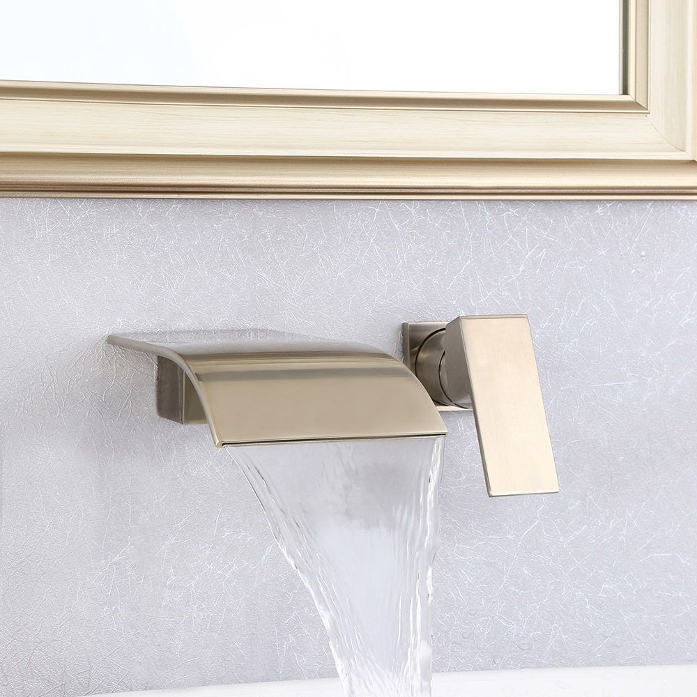 Milly Wall Mounted Waterfall Spout Single Handle Bathroom Sink Faucet