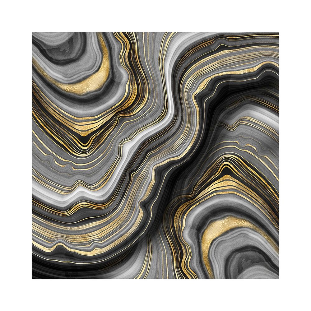 Metallic Marble Abstract Wallpaper Gray Gold Satin 33'L x 19.7"W
