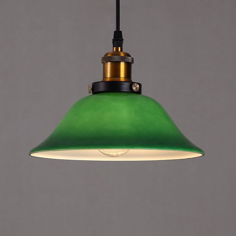 Vivid Emerald Green Glass Retro 1Light Pendant Light