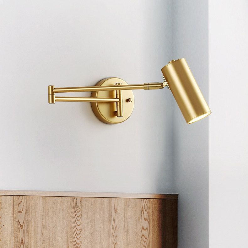 Gold Modern Swing Arm Indoor Wall Sconce 1 Light