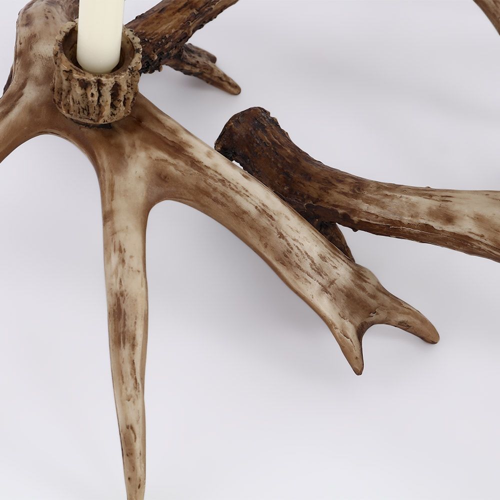 Vintage Faux Antler Candle Holder 3 Piece Resin Candle Holder