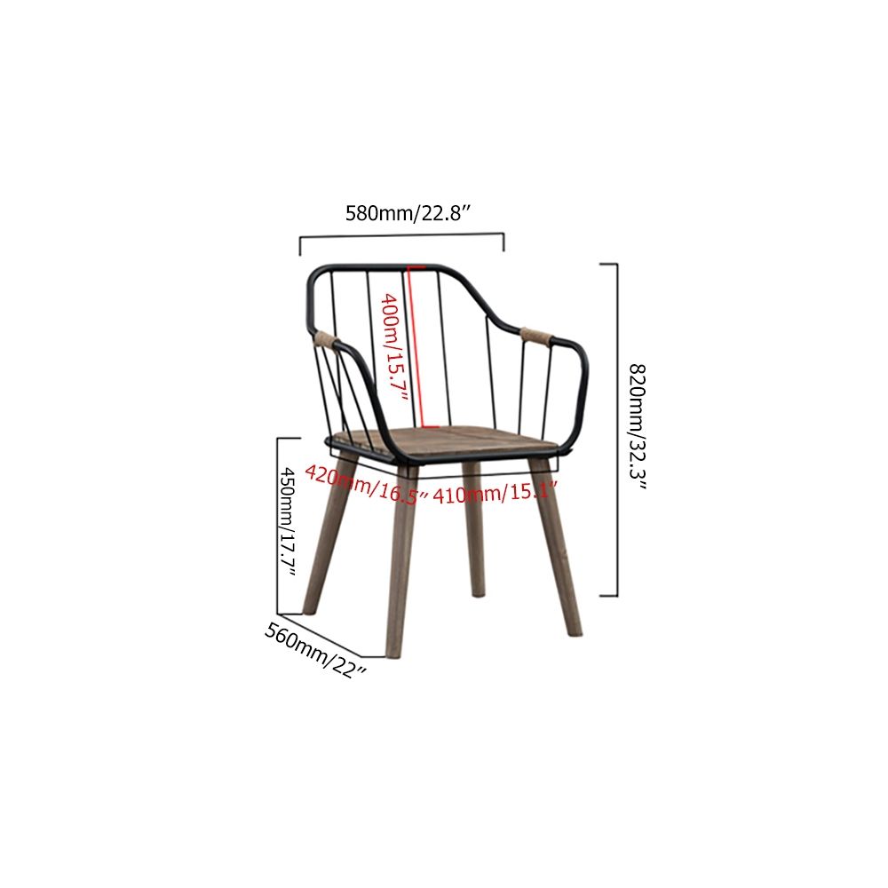 Industrial Retro Dining Chair Arm Chair Metal