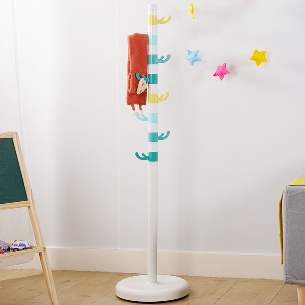 Colorful Kid's Standing Coat Rack with 8Hooks