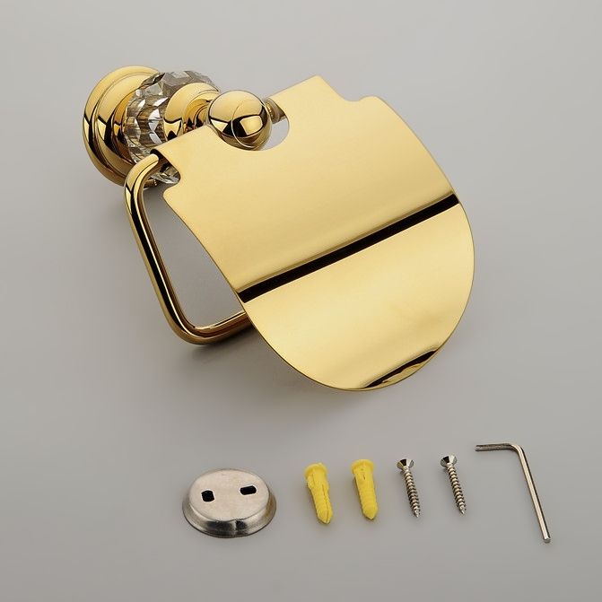 Charles Luxury Wall Mounted Solid Brass Clear Crystal Bathroom Toilet