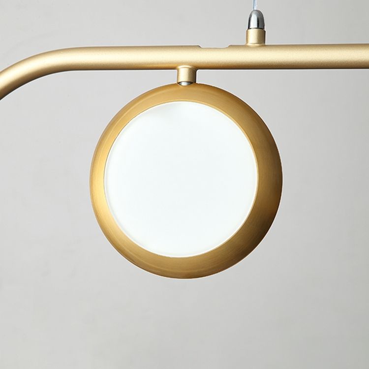 Moderna Lámpara Colgante Dorada de 4 Luces, Luz de Isla LED con