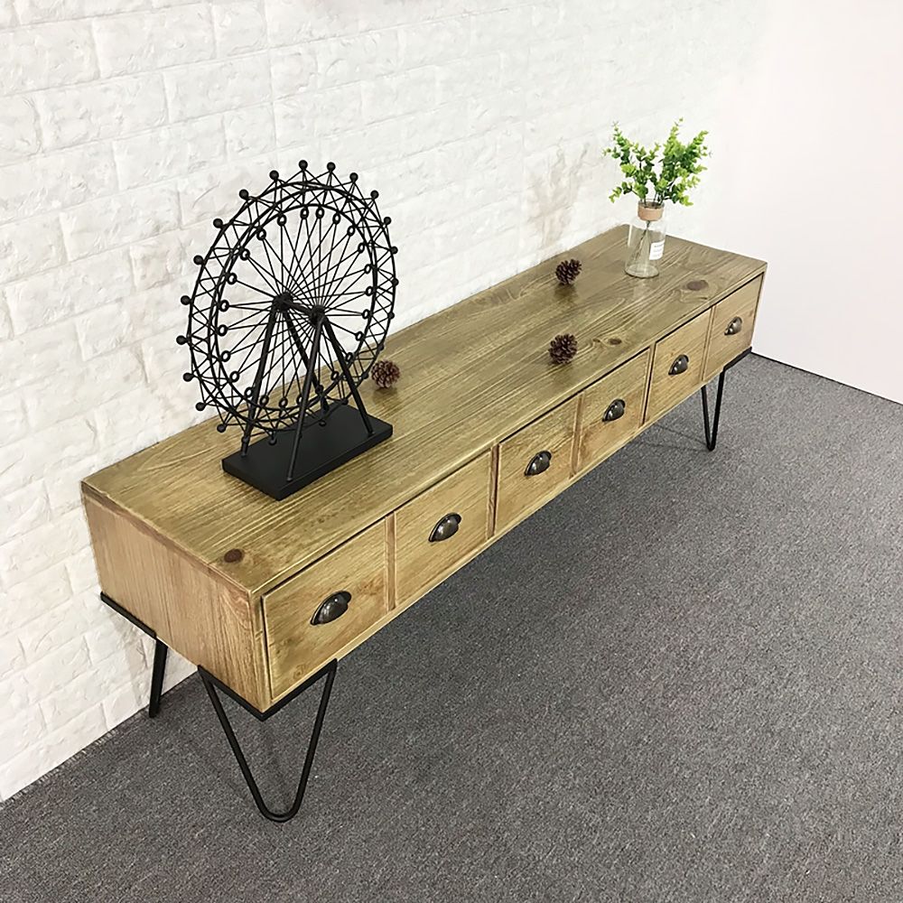 Industrieller TV-Ständer Holz TV Konsole Aufbewahrungsschrank