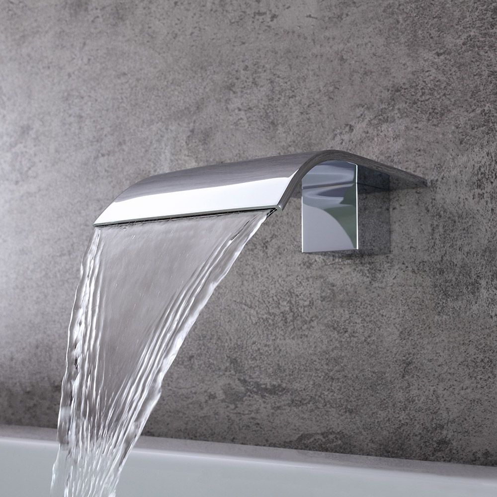 Milly Stainless Steel Wall Mounted Waterfall Bathroom Spout Polished Chrome