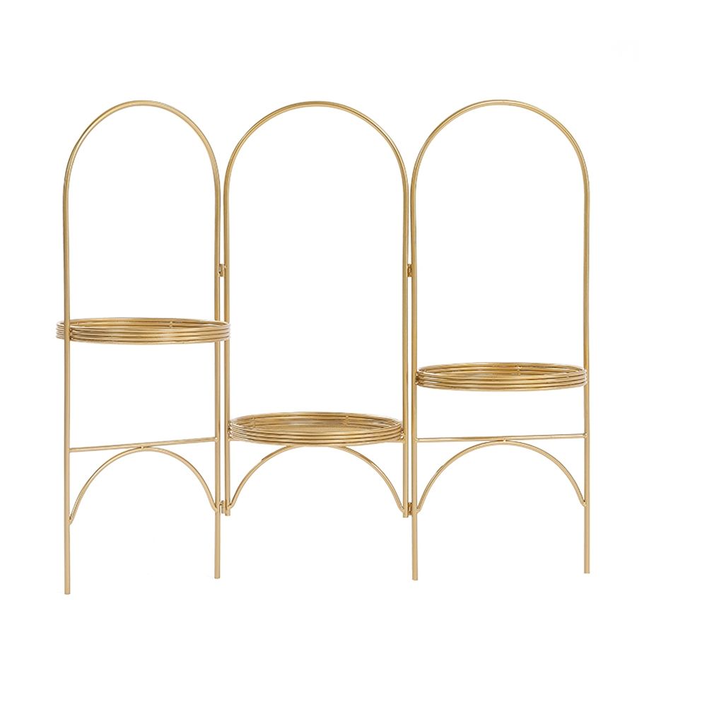 Modern Gold Stylish Freestanding 3Tier Foldable Plant Stand in Golden