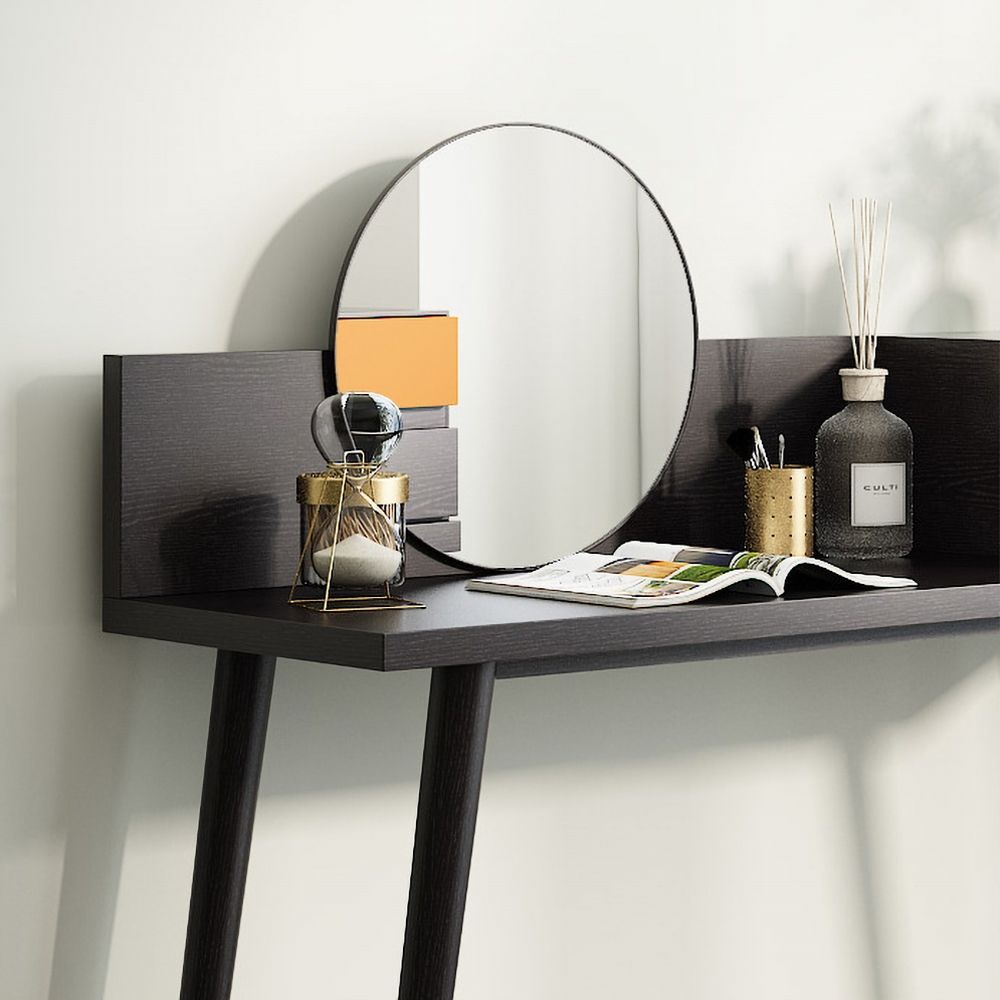 39" Black&Orange Makeup Vanity with Drawers and Mirror