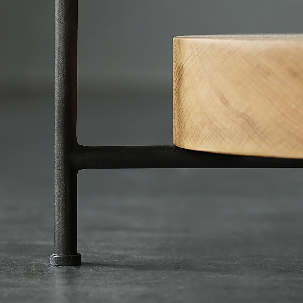 39" White & Natural Oval Coffee Table with Storage Shelf Water Proof