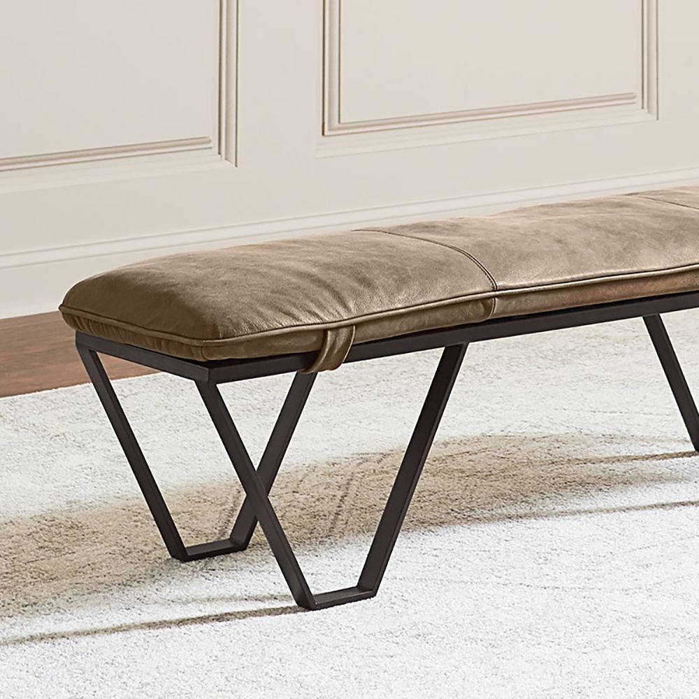 Modern Bench Dining Room Bench Faux Leather Entryway Long Bench