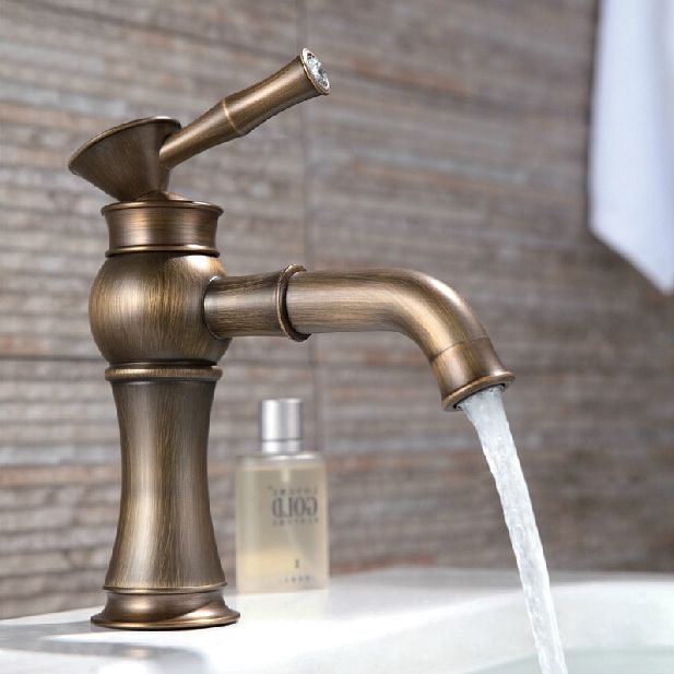 Traditional Mono Crystal Single Lever Bathroom Basin Mixer Tap with