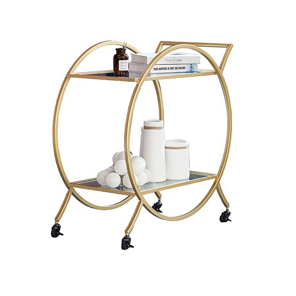 31" Modern 2Tier Utility Cart with Wheel Gold
