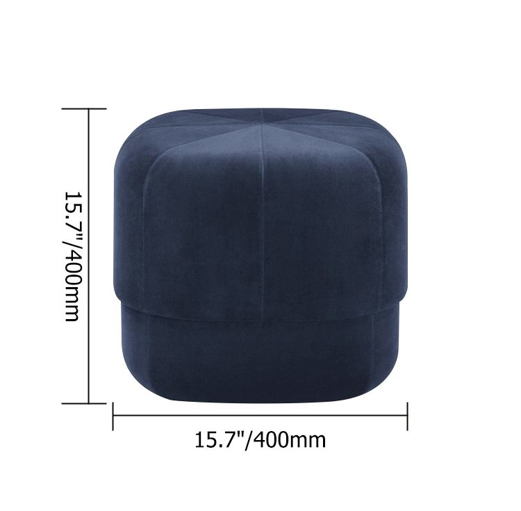 Puf de mesa otomana de espuma otomana redonda de terciopelo azul