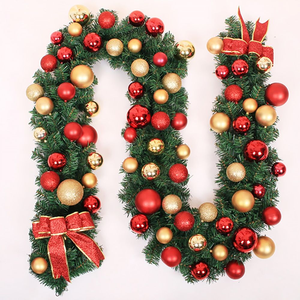 8.6' Length Christmas Garland With Ball Ornaments