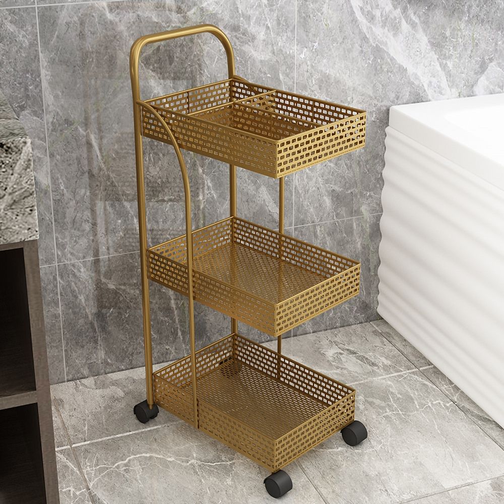 3 Tier Rolling Cart Storage Pantry Cart with Lockable Wheels