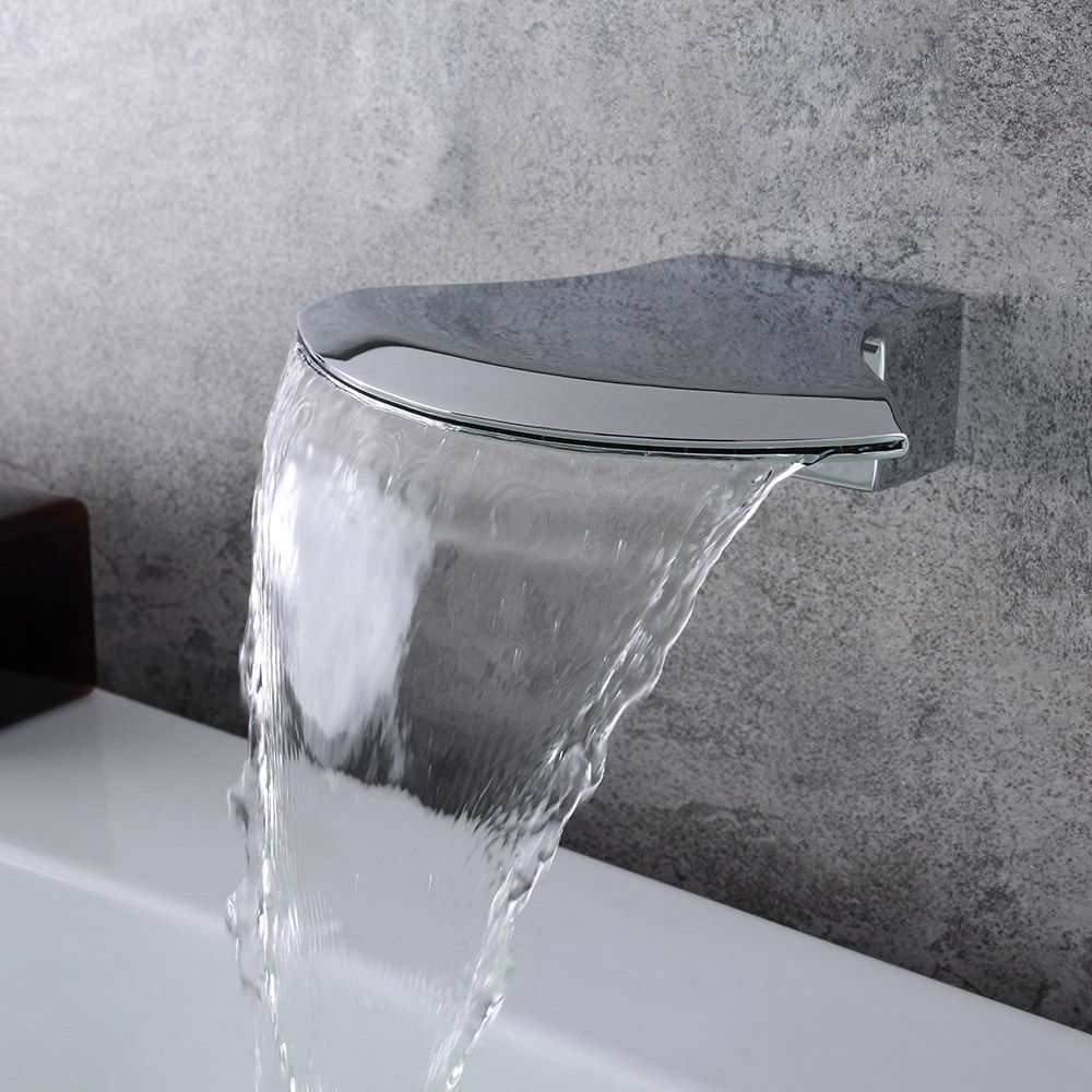 Peace Stylish Polished Chrome Wall Mount Bathroom Waterfall Spout ...