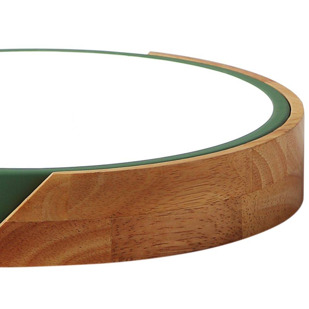 LED-Trommelförmige Deckenleuchte aus Holz, Metall und Acryl, groß