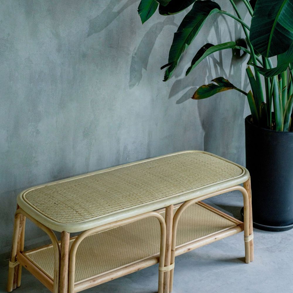 rattan toy box bench