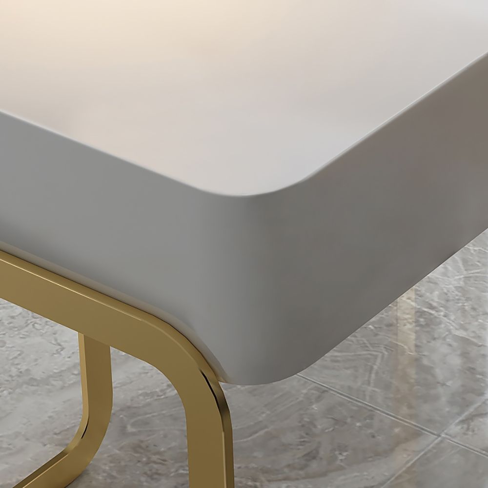 Rechteckiger Schreibtisch in Weiß moderner Computertisch mit Schublade