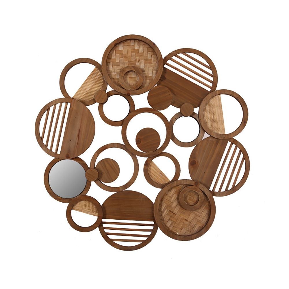 27.9" X27.8" Creative Vintage Wood Round Wall Decor Home Art