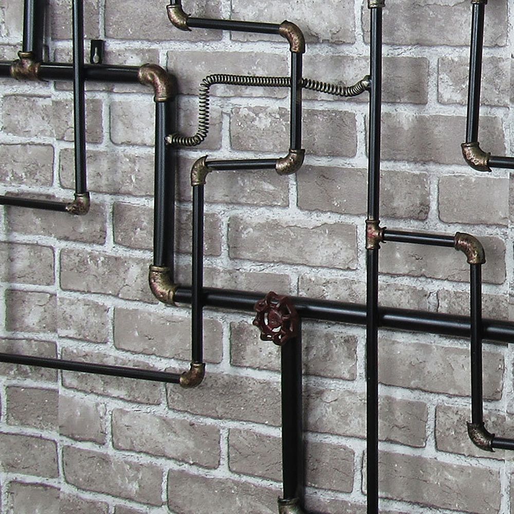 Industrial Vintage Black Metal Water Pipe Wall Decor Art