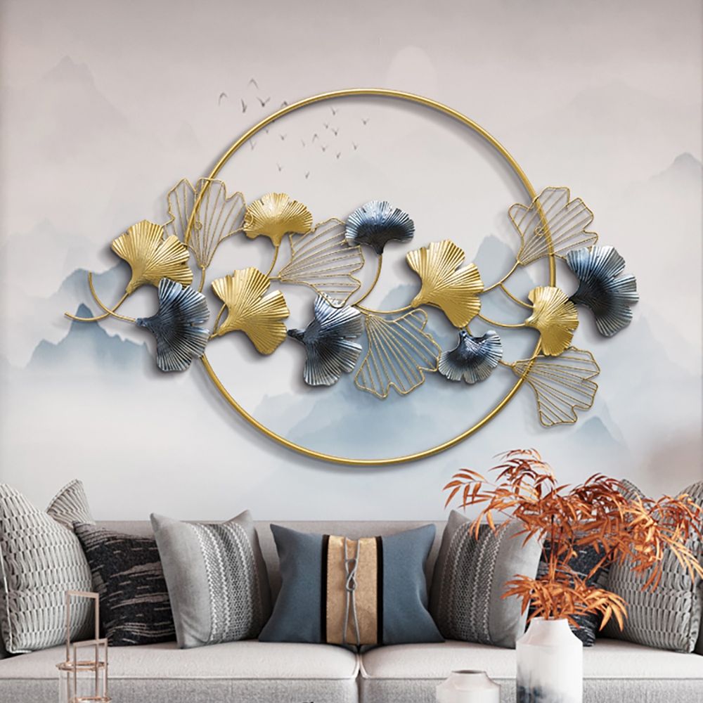 Modern Style Ginkgo Leaves Wall Decor Art Metal