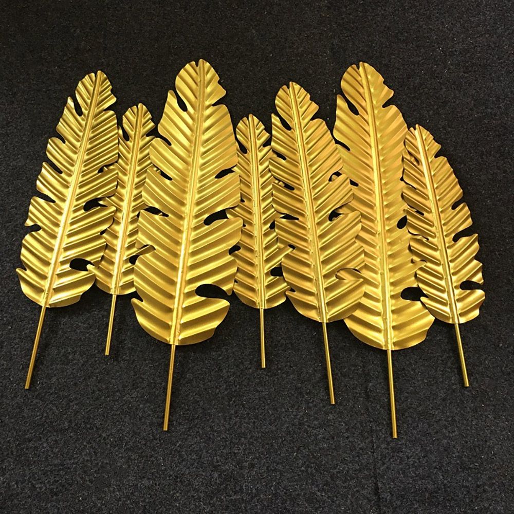 Gold Metal Banana Leaves Luxury Home Wall Decor 33.5"L x 29.5"H