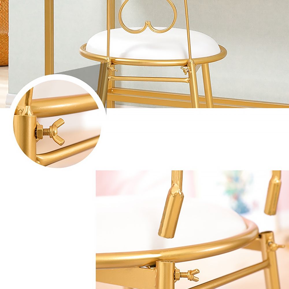 Gold Dining Chair Leather Upholstered Modern Dining Chair