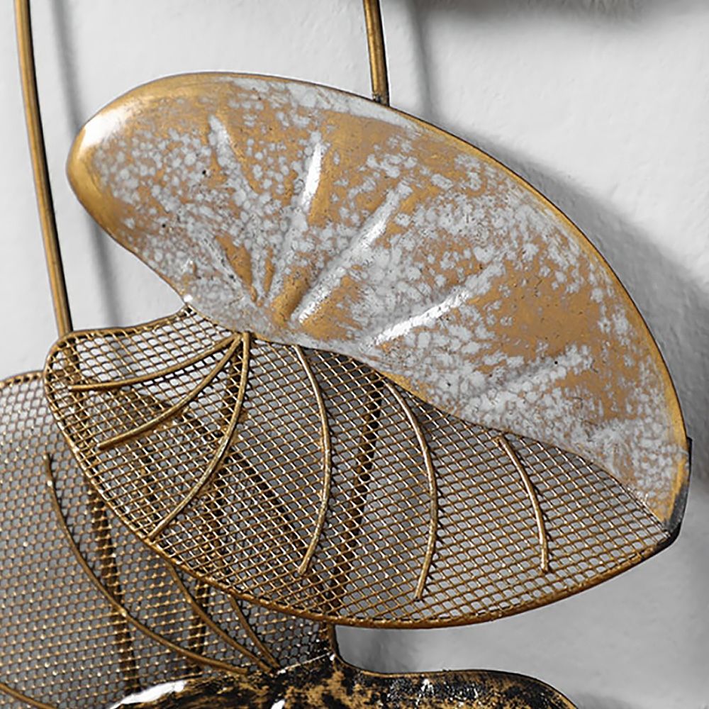 2 Pieces Metal Lotus Leaf Home Wall Decor Set