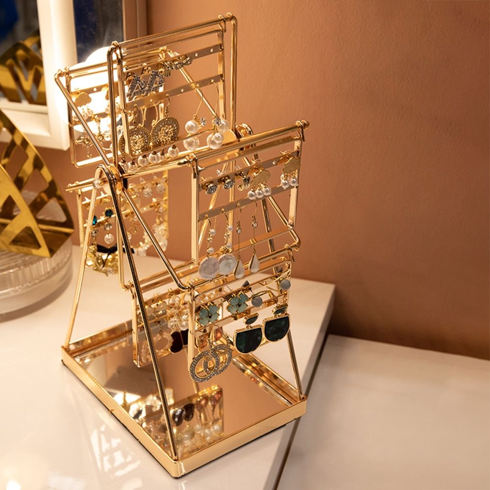 Modern Gold Ferris Wheel Jewelry Display Desk Organizer
