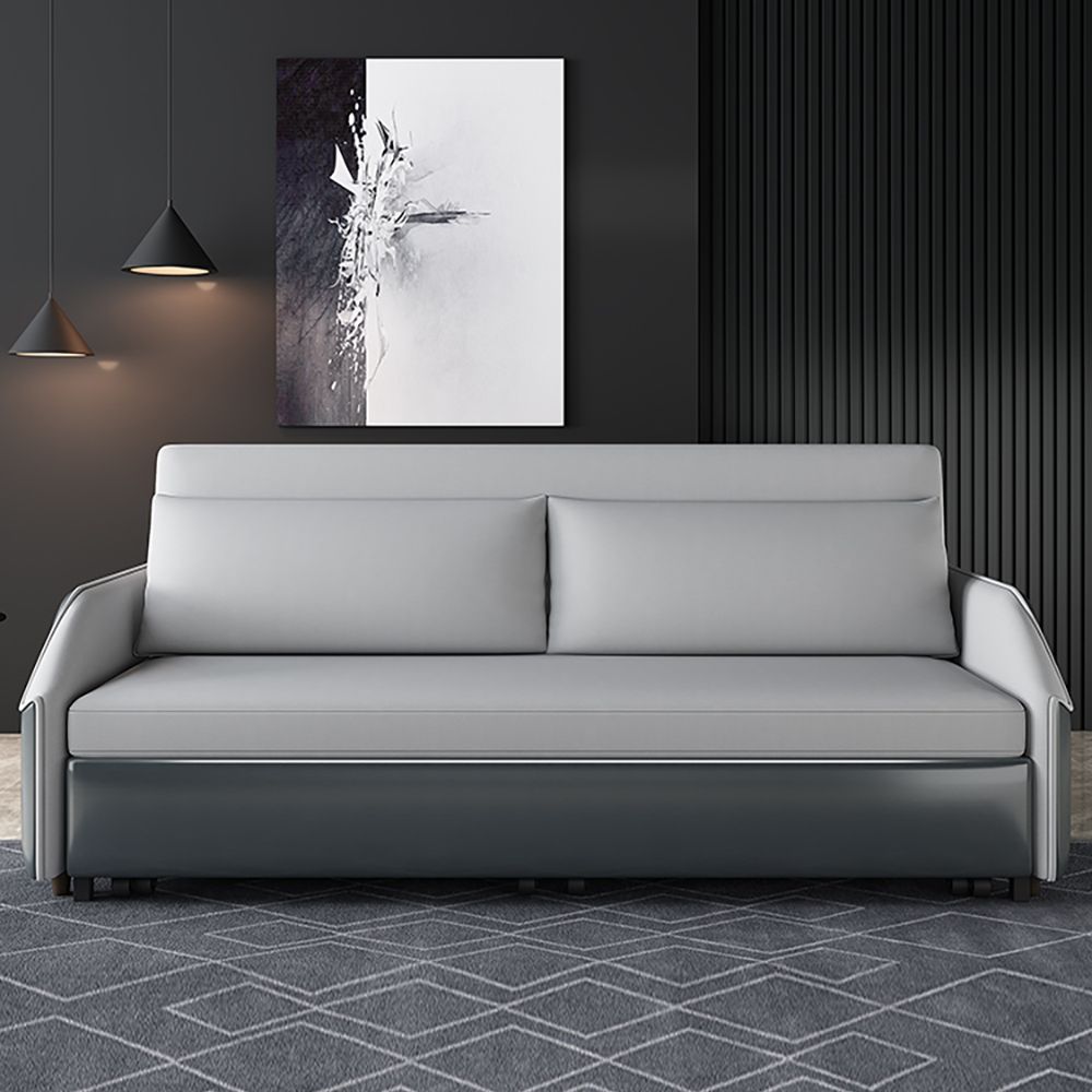768 Luxury Convertible Storage Sofa Leather Cottonandlinen Upholstered
