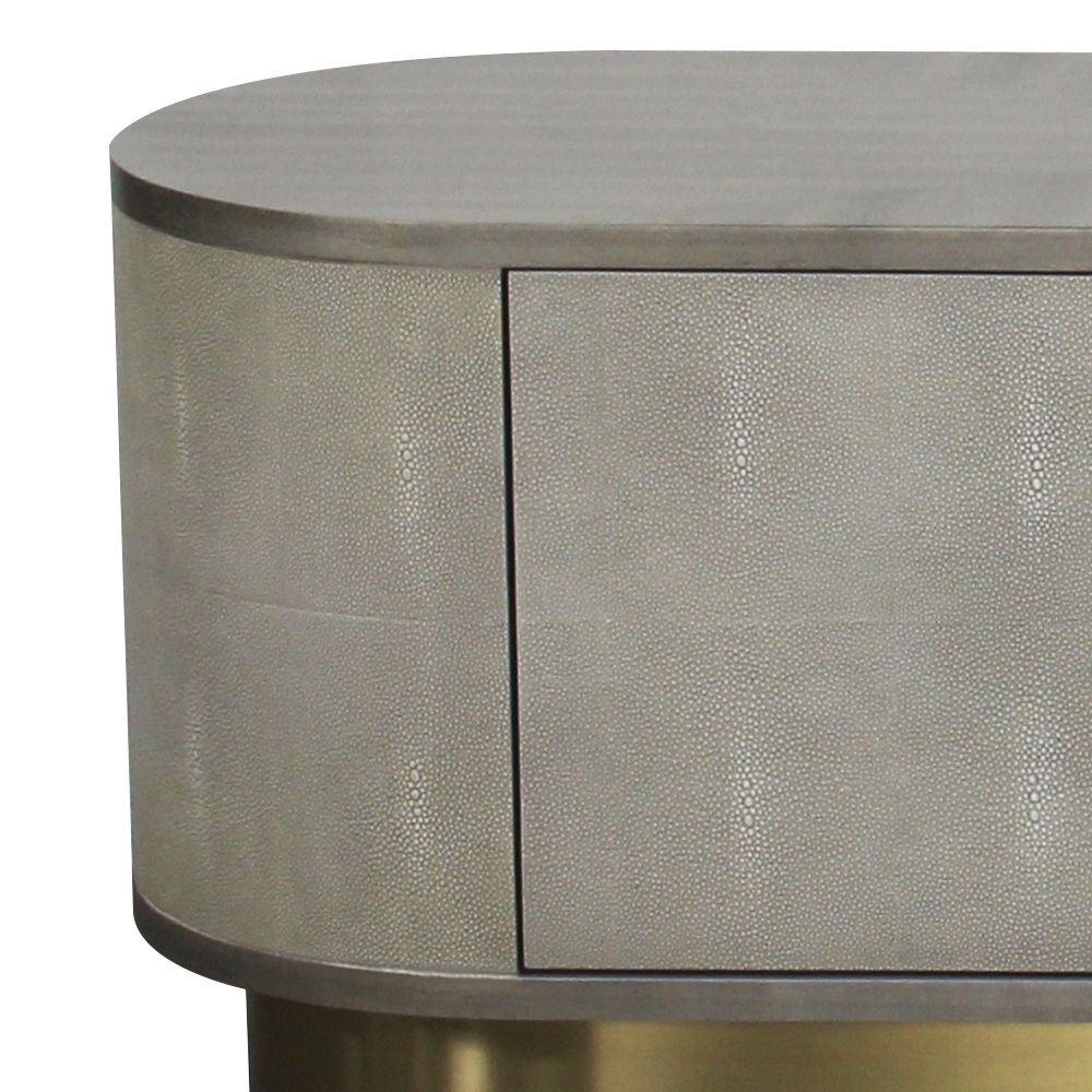 78" Grey TV Stand Oval Media Console with 4 Doors