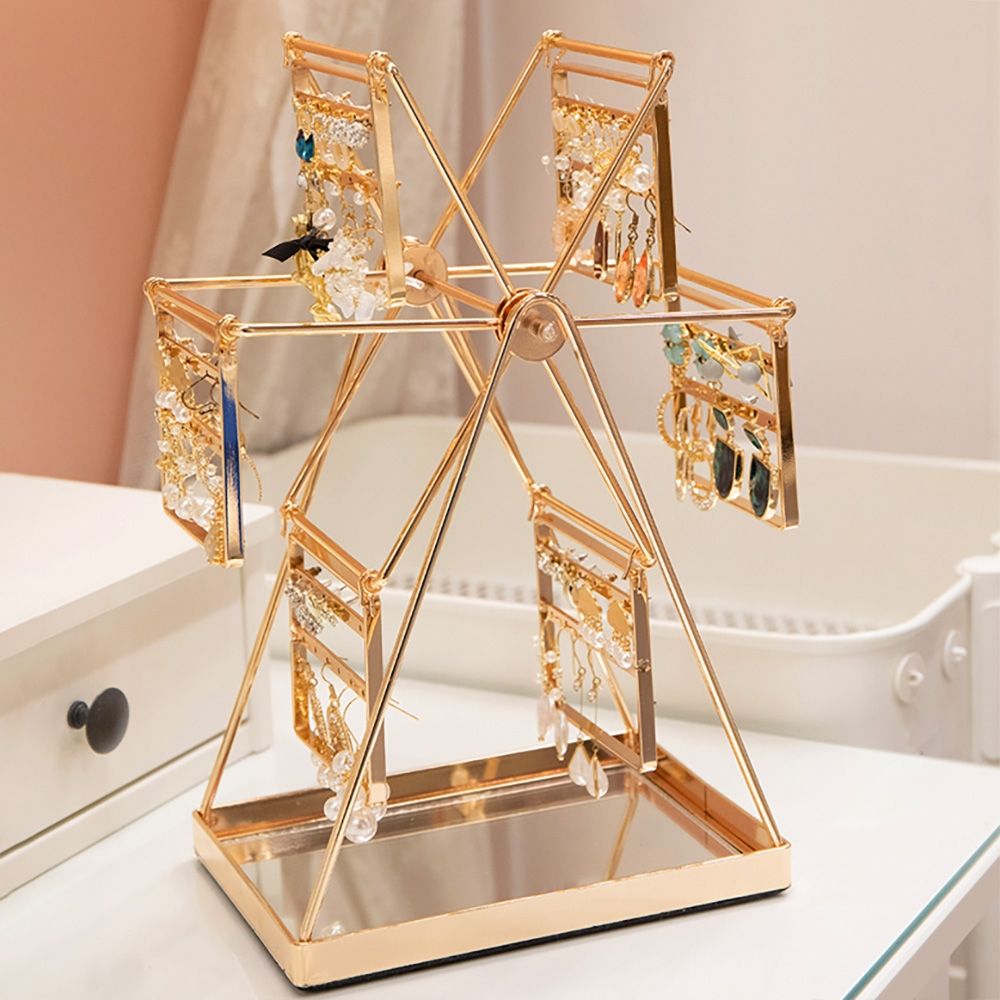 Modern Gold Ferris Wheel Jewelry Display Desk Organizer