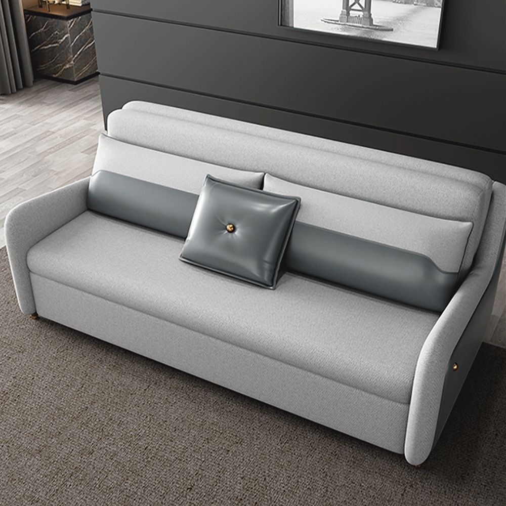 83.5" Full Sleeper Sofa Grey Cotton&linen Upholstered Convertible Sofa