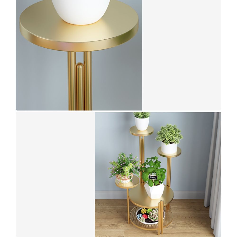 5Tiered Modern Metal TreeShaped Plant Stand in Gold