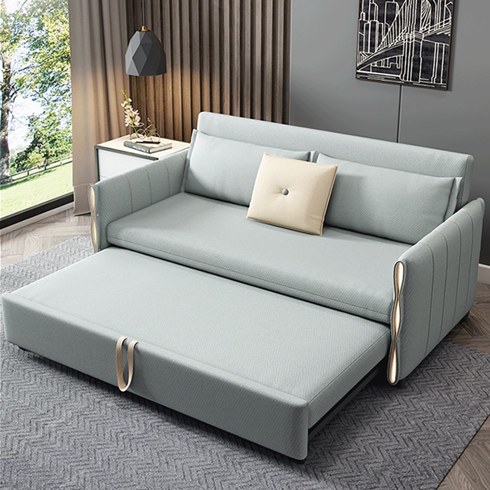 1980mm Full Sleeper Storage Sofa Cotton&Linen Upholstered Convertible ...