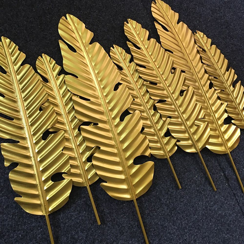 Gold Metal Banana Leaves Luxury Home Wall Decor 33.5"L x 29.5"H