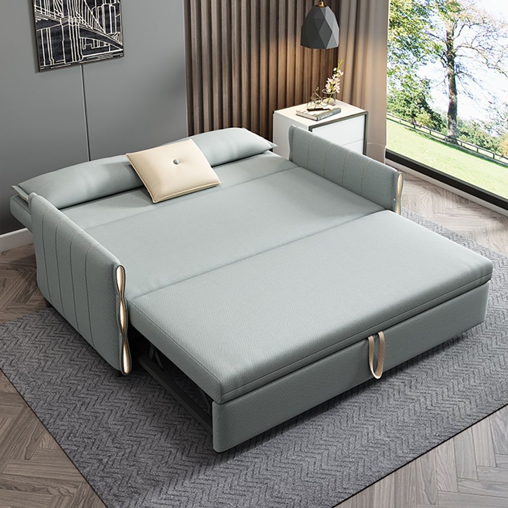 1980mm Full Sleeper Storage Sofa Cotton&Linen Upholstered Convertible ...