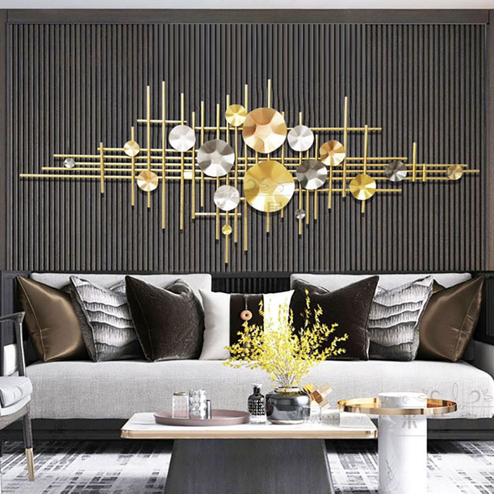 Modern Luxury Lotus Frame Metal Hanging Wall Decor Home Art
