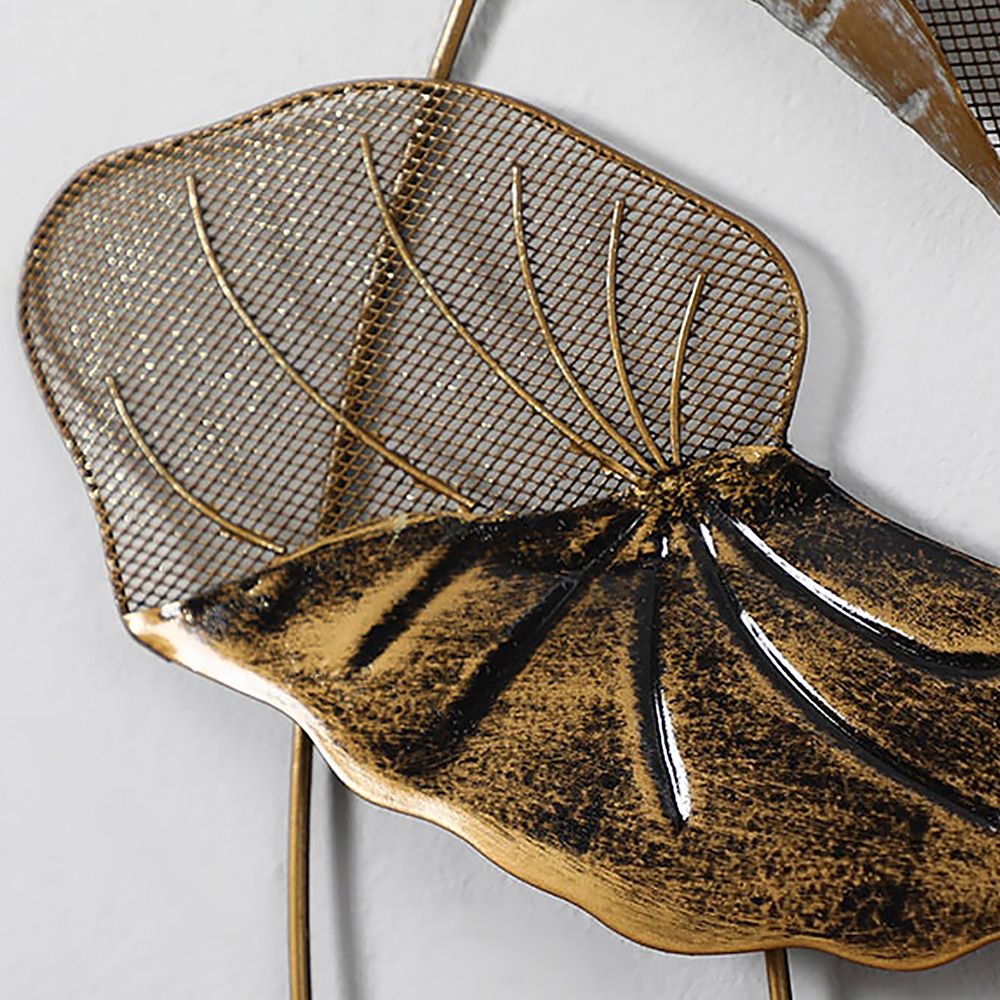 2 Pieces Metal Lotus Leaf Home Wall Decor Set